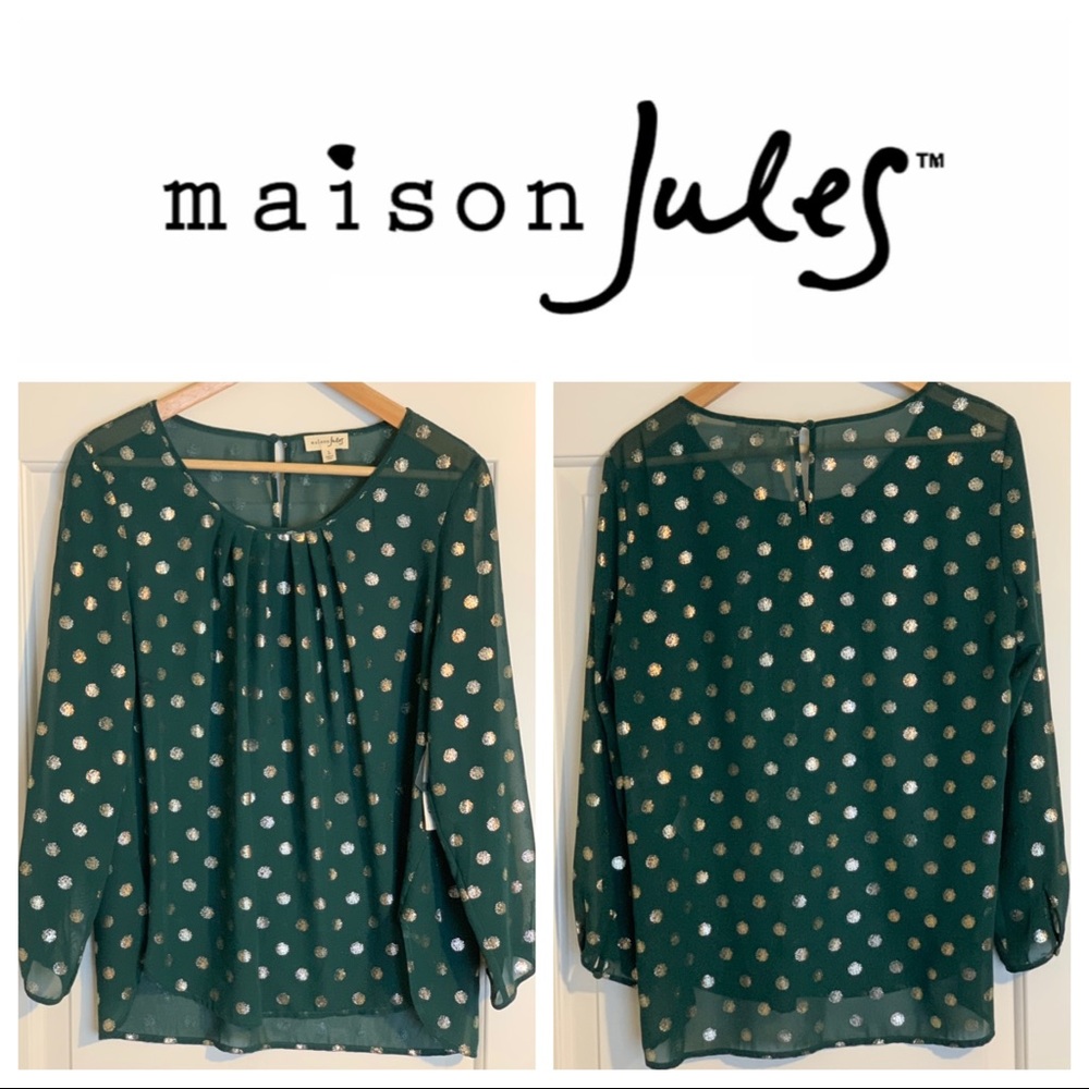 NWT Madison Jules women’s green dress top size L
